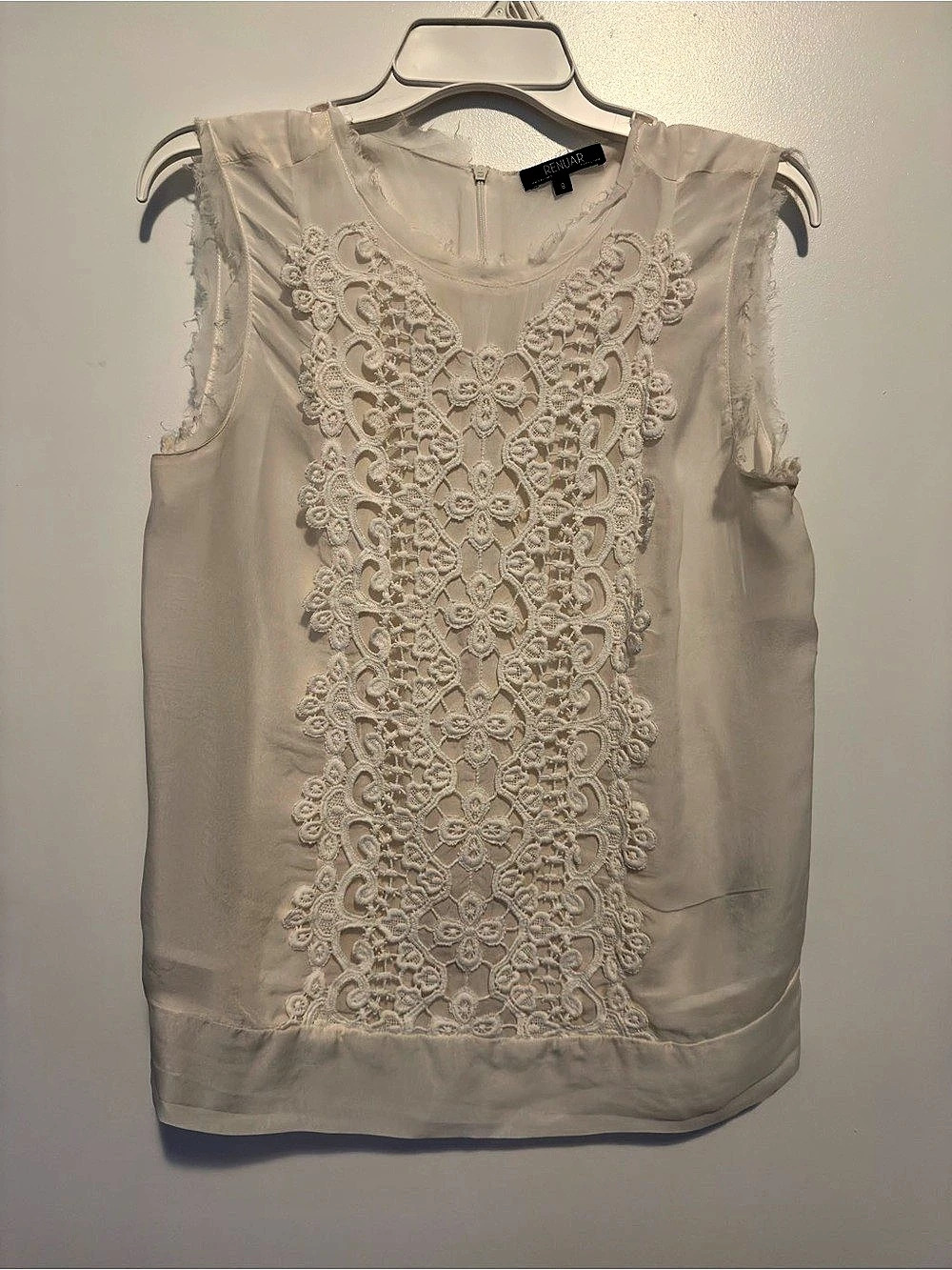 White Lace Panel Blouse
